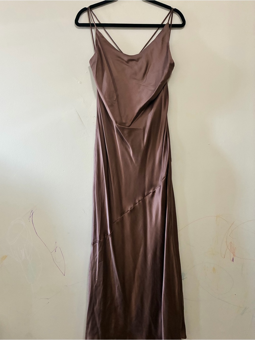 Silky Slip Dissh Maxi Dress in Mauve